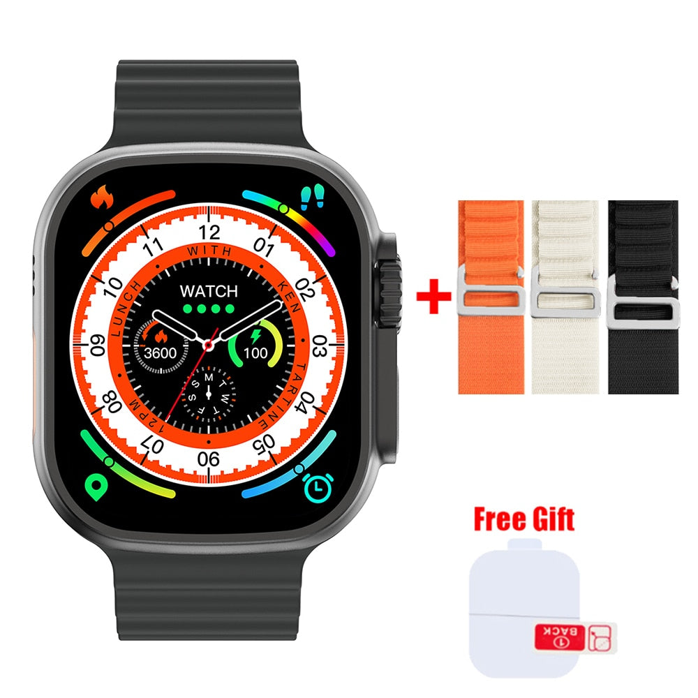 HANTOPER Ultra Max Herren Sport Smartwatch IWO Serie 8 2.2 Zoll Touchscreen IP68 Wasserdicht GPS Route Track