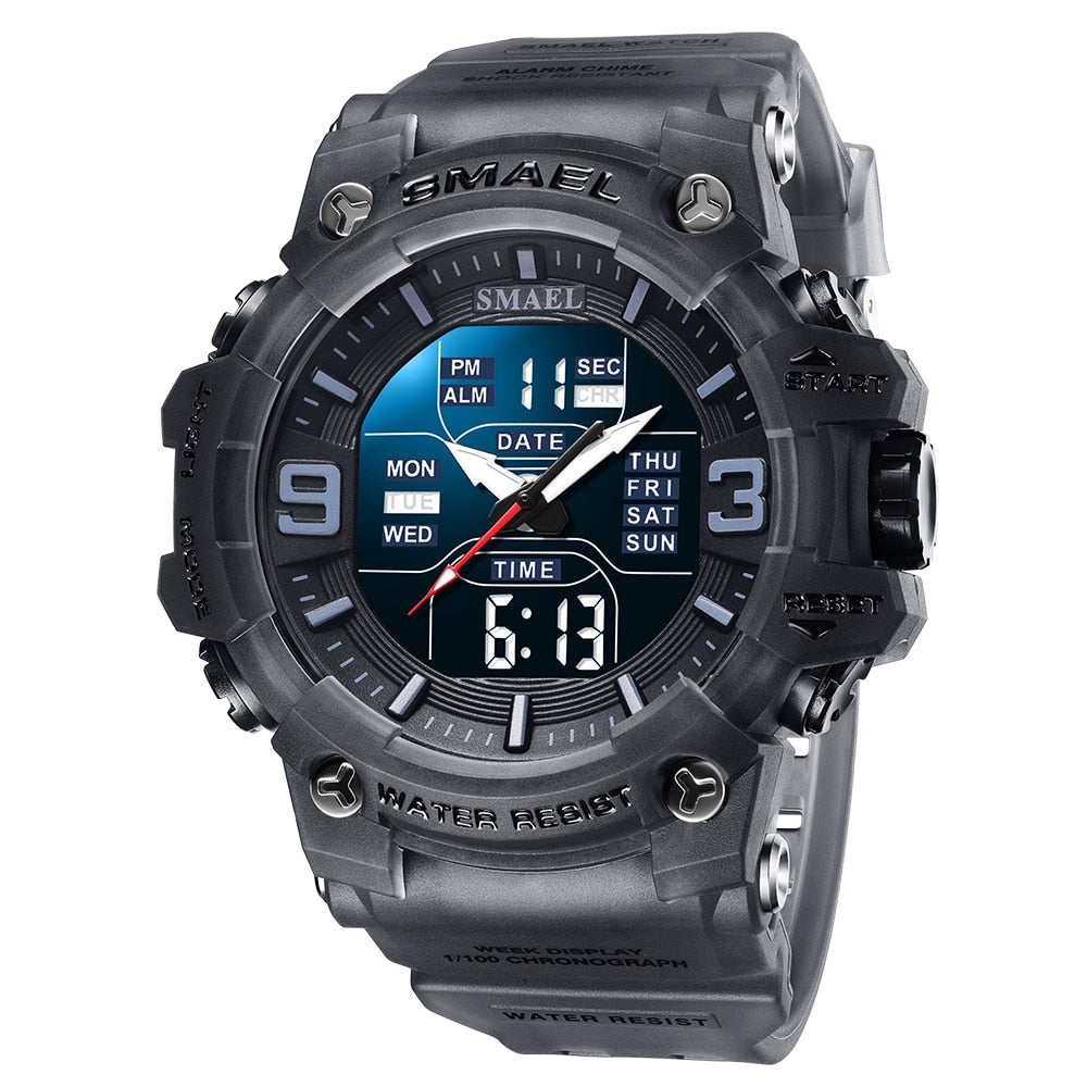SMAEL SL-8049 Herren Sport-Chronograph 5ATM Dualanzeige