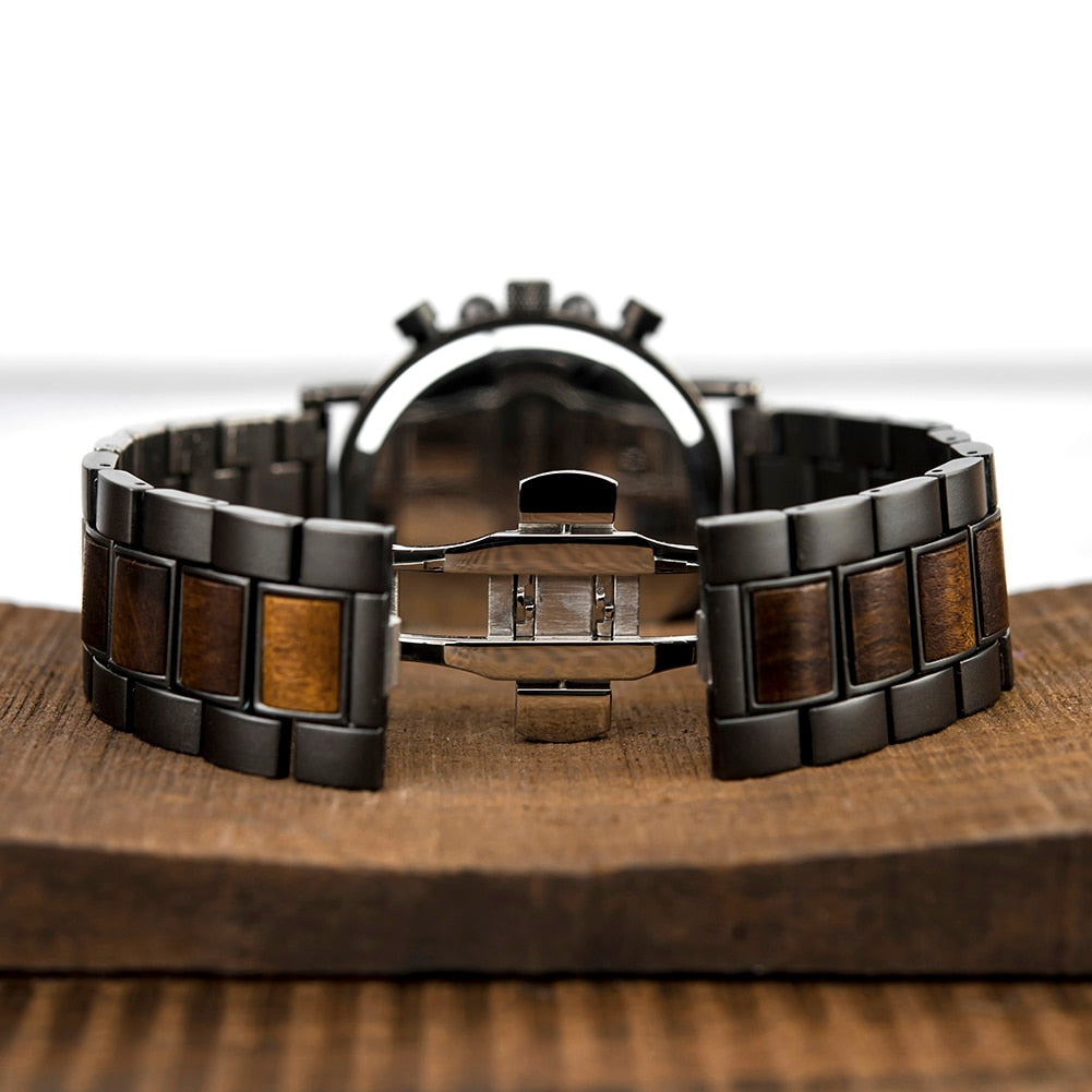 BOBO BIRD Holz Chronograph 3ATM Hardlex
