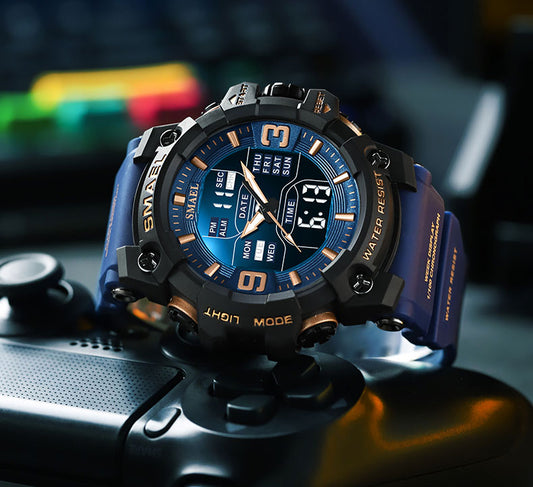 SMAEL SL-8049 Herren Sport-Chronograph 5ATM Dualanzeige