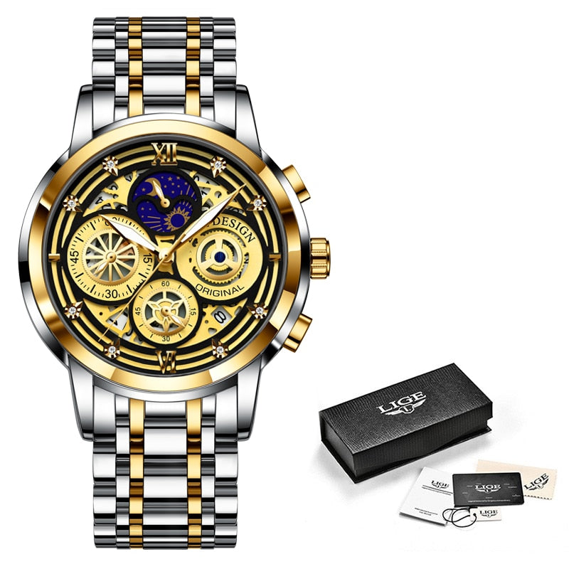 LIGE 8942 Herren Business Chronograph 5ATM