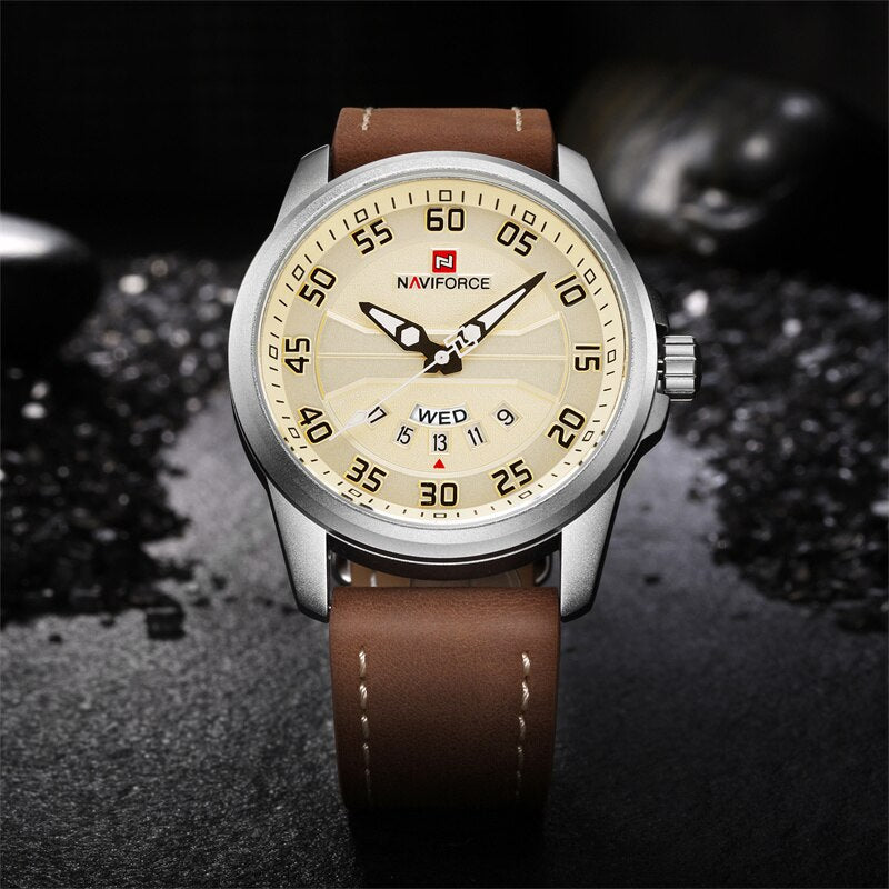 NAVIFORCE NF9124 Herren Quarzuhr 3BAR Hardlex