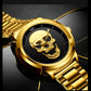 LIGE 9876 GOLD SKULL EDITION Herren Quarzuhr "Totenkopf" 3ATM