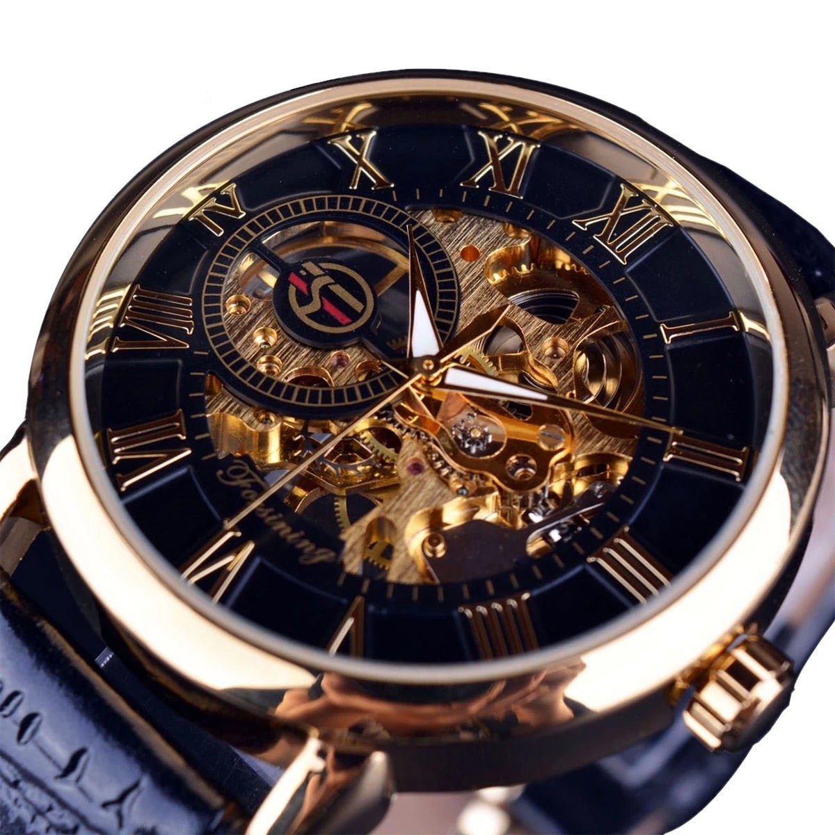 Forsining GMT838-2 Automatik Herren Skelettuhr 3BAR Glas
