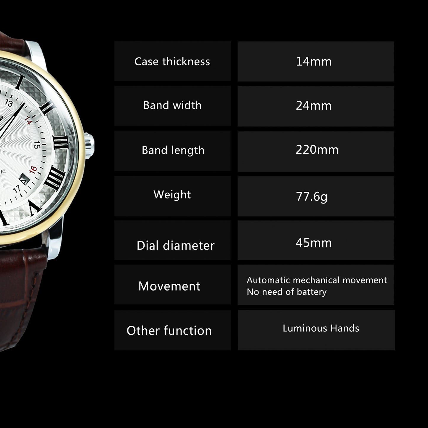 WINNER 136 Herren Automatik Uhr