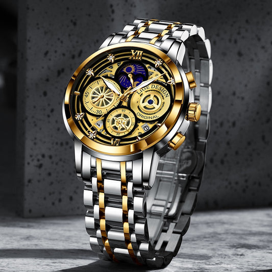 LIGE 8942 Herren Business Chronograph 5ATM