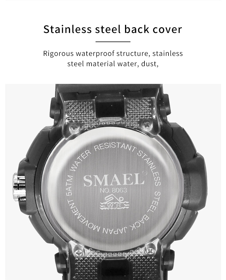 SMAEL SL-8063 Herren Sport-Uhr 5ATM Dualanzeige