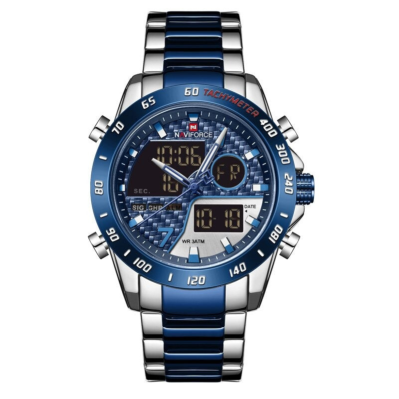 NAVIFORCE NF9171 Herren Militär Chronograph 3BAR Hardlex