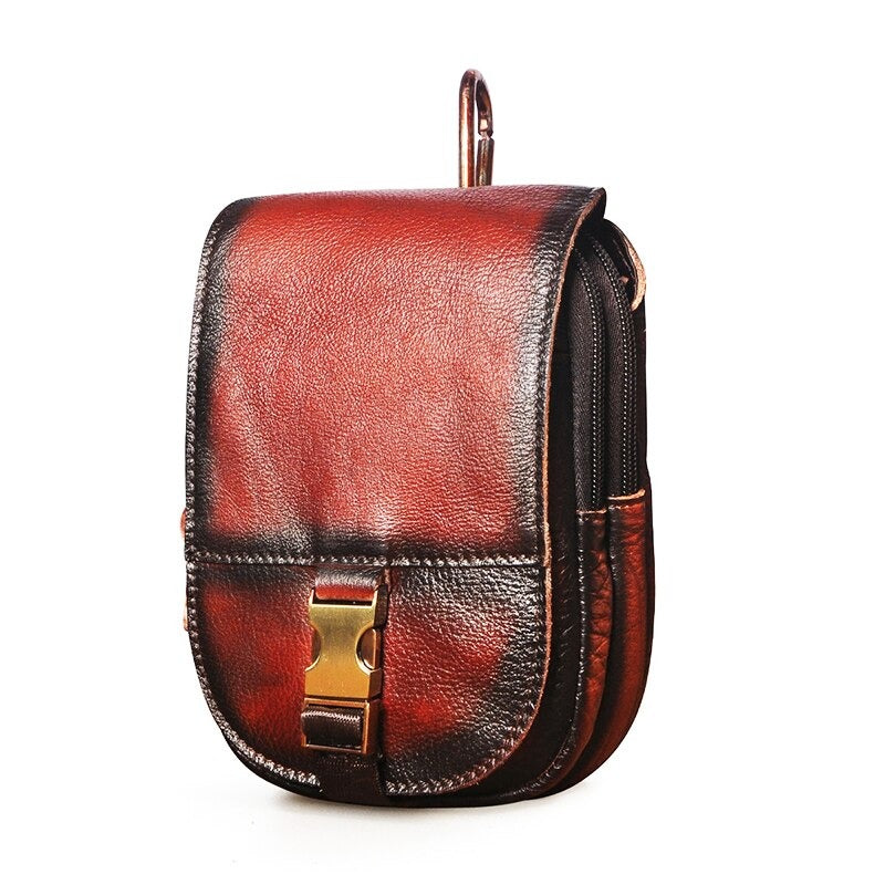 le'aokuu Herren Hüft-Gürteltasche Rindsleder