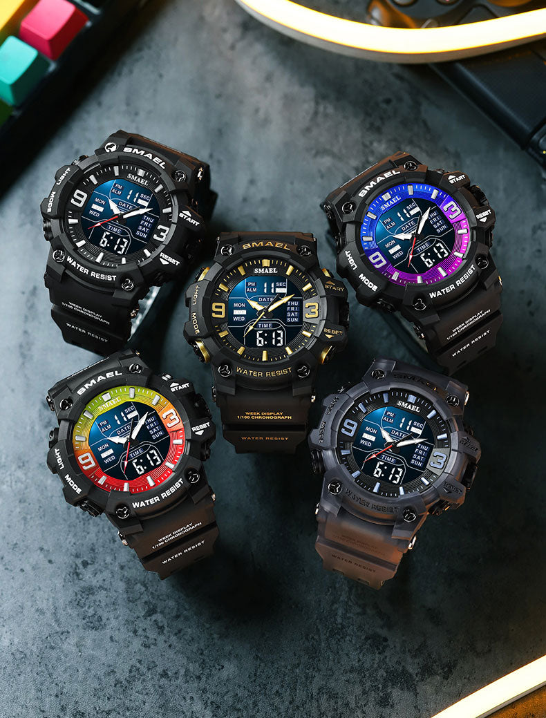 SMAEL SL-8049 Herren Sport-Chronograph 5ATM Dualanzeige