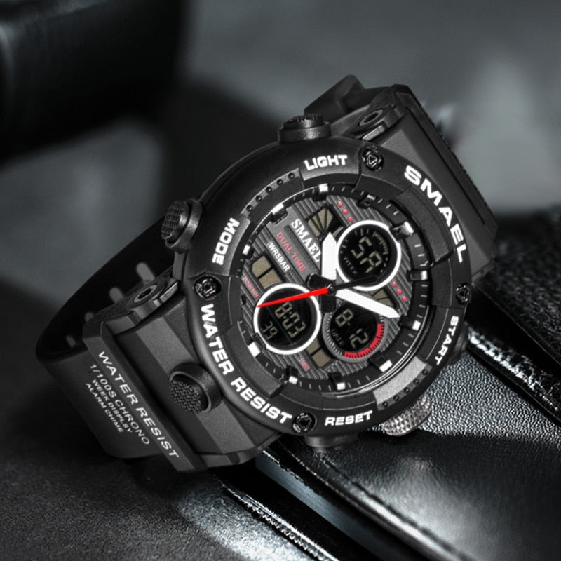 SMAEL SL-8038 Herren Sport Chronograph 5ATM Dualanzeige