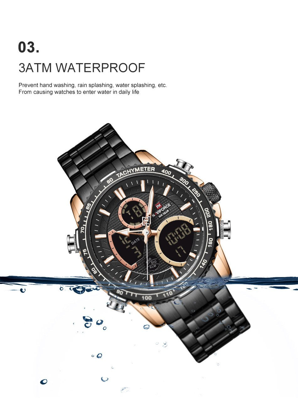NAVIFORCE NF9182 Herren Militär Chronograph 3BAR
