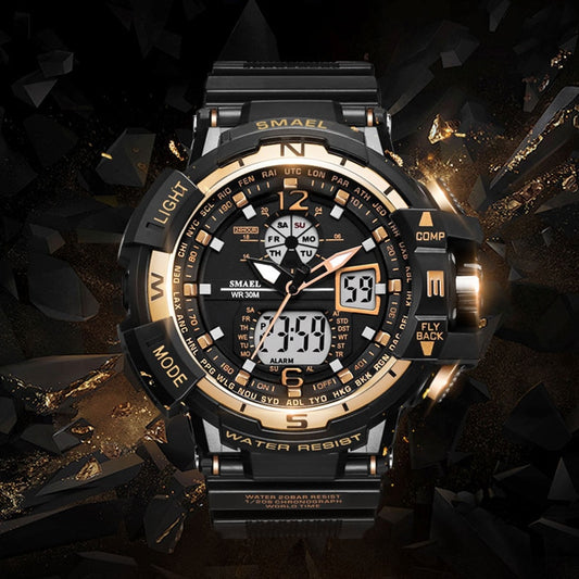 SMAEL SL-1376 Herren Sport-Uhr 3BAR Dualanzeige
