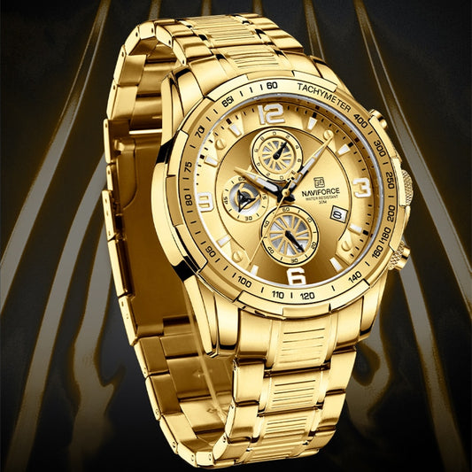 NAVIFORCE NF8020S Herren Multifunktion Chronograph 3BAR Hardlex