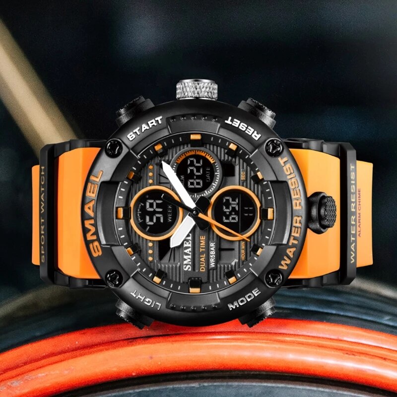 SMAEL SL-8038 Herren Sport Chronograph 5ATM Dualanzeige