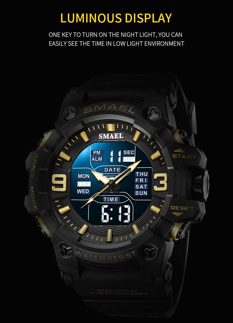 SMAEL SL-8049 Herren Sport-Chronograph 5ATM Dualanzeige
