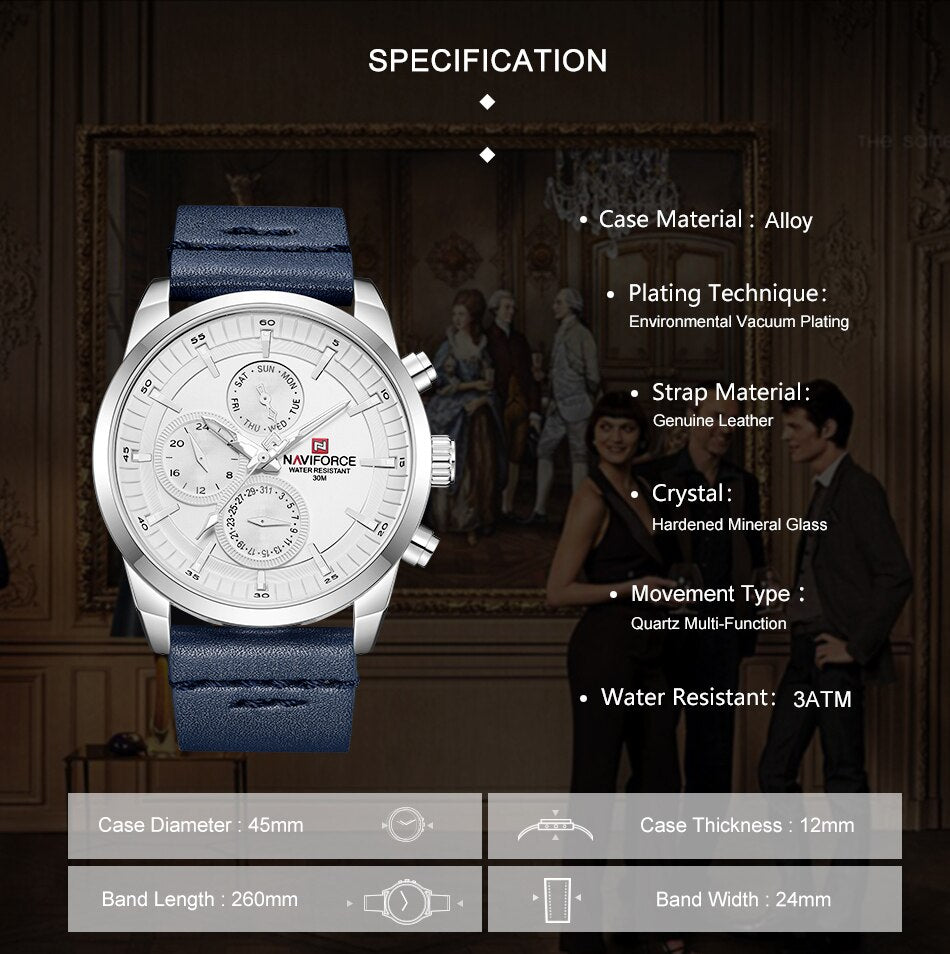 NAVIFORCE NF9148SW Herren Sport-Chronograph 3BAR