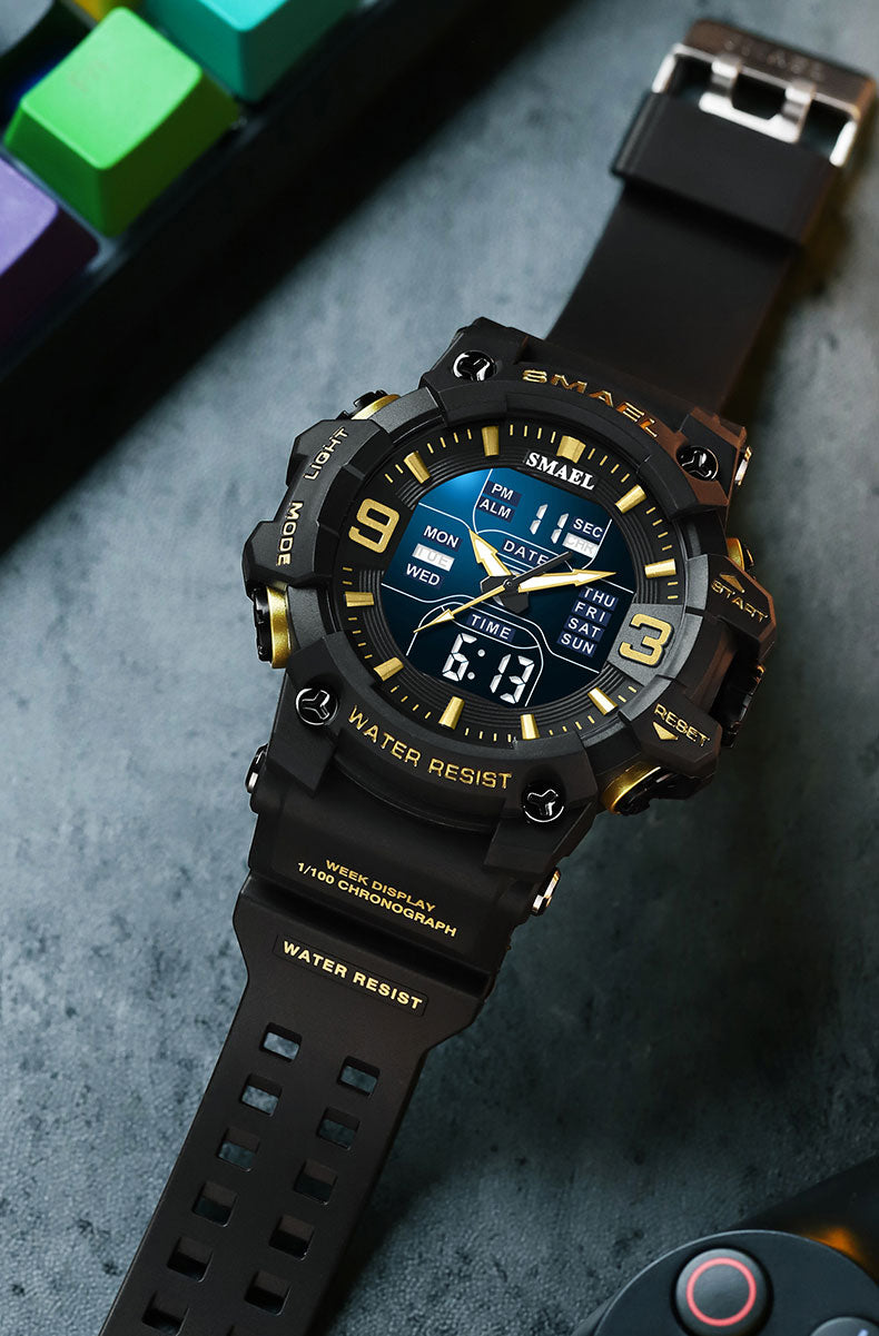 SMAEL SL-8049 Herren Sport-Chronograph 5ATM Dualanzeige