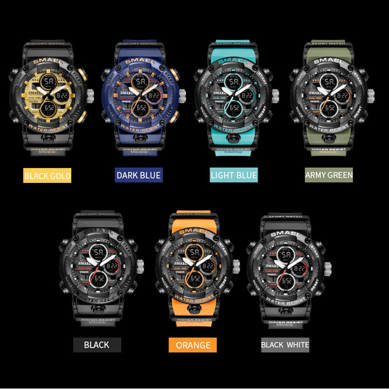 SMAEL SL-8038 Herren Sport Chronograph 5ATM Dualanzeige