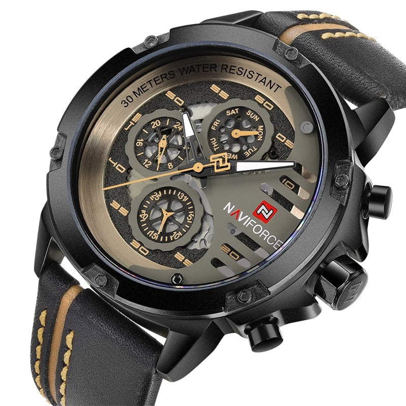 NAVIFORCE NF9110 Herren Multifunktion Militär Chronograph 3BAR