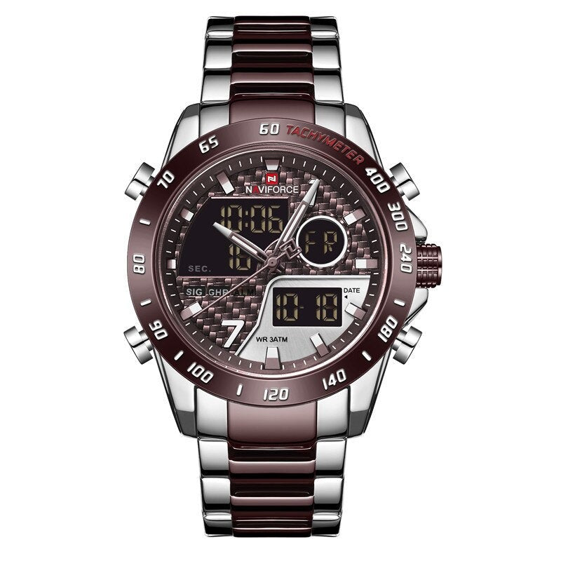 NAVIFORCE NF9171 Herren Militär Chronograph 3BAR Hardlex