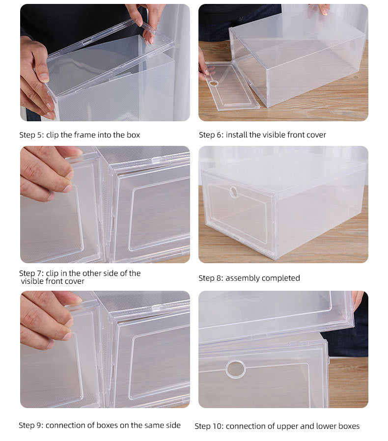 3 x Transparente Schuhe Aufbewahrungsbox