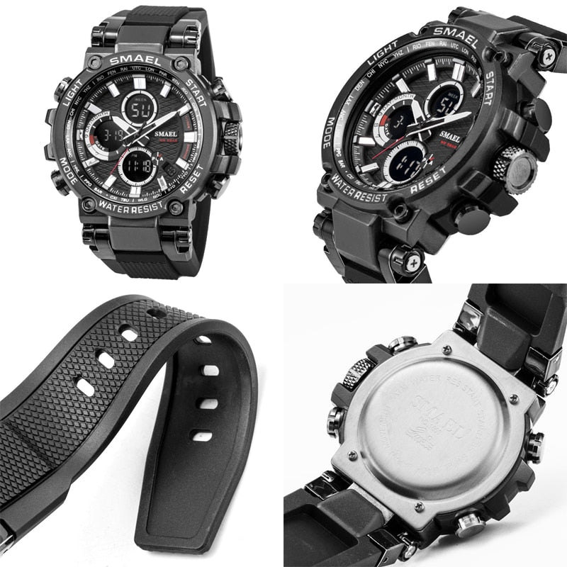 SMAEL SL-1803 Herren Sport-Chronograph 5ATM Dualanzeige