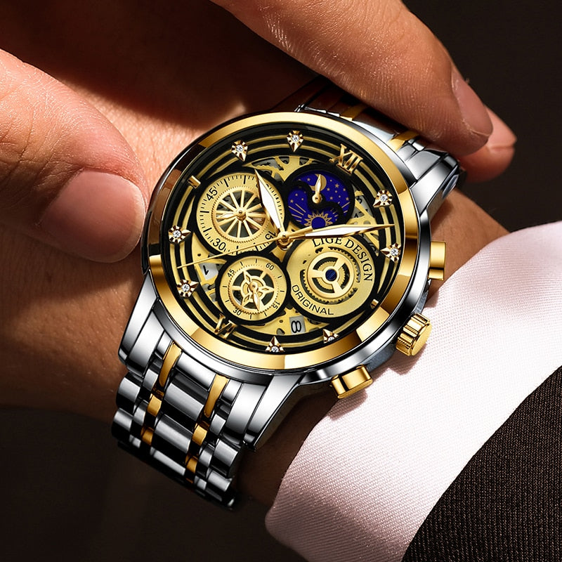 LIGE 8942 Herren Business Chronograph 5ATM