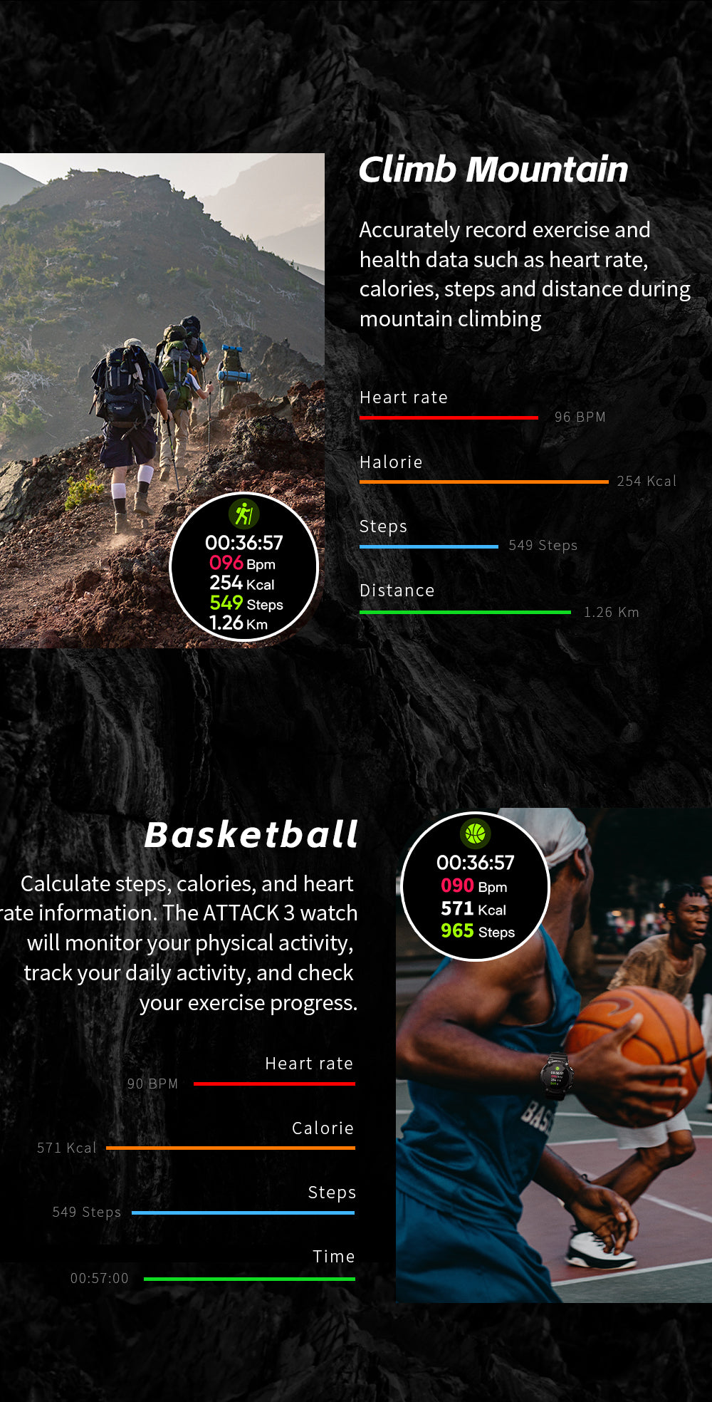 LOKMAT ATTACK 3 Sport Smart Watch Touchscreen Bluetooth IP68