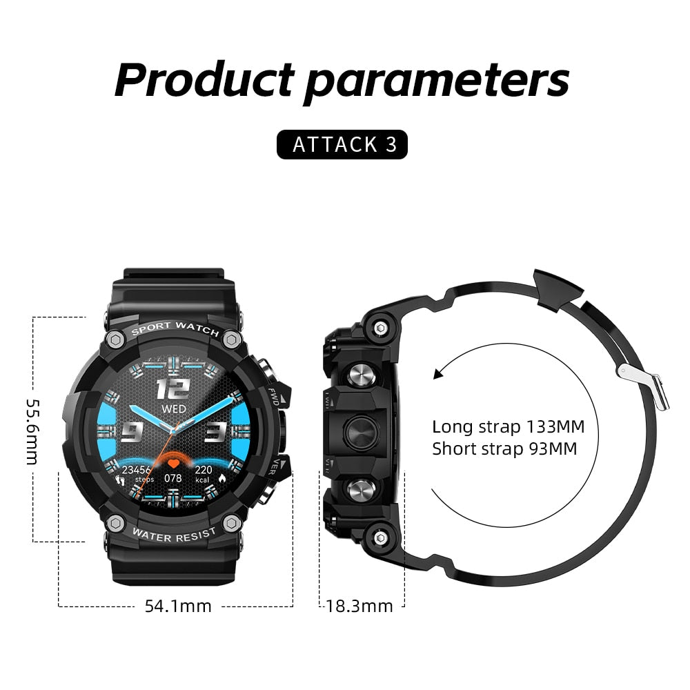LOKMAT ATTACK 3 Sport Smart Watch Touchscreen Bluetooth IP68