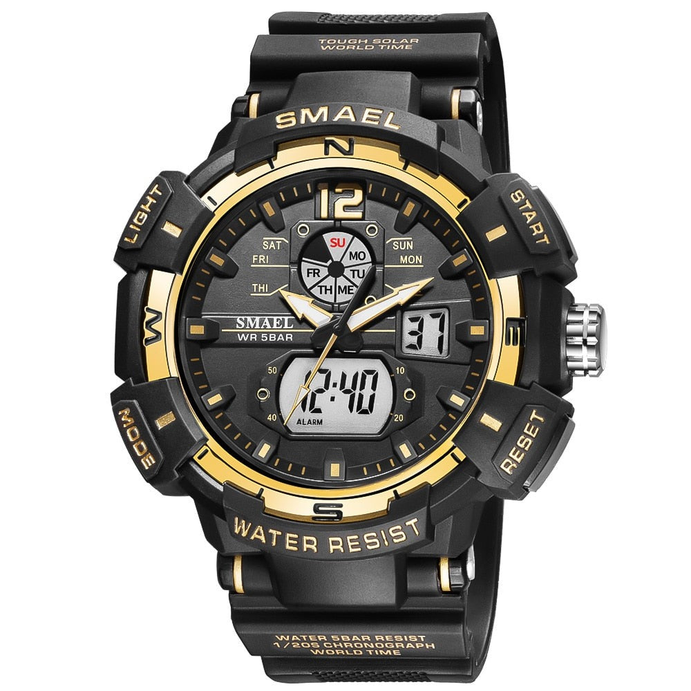 SMAEL SL-1376 Herren Sport-Uhr 3BAR Dualanzeige