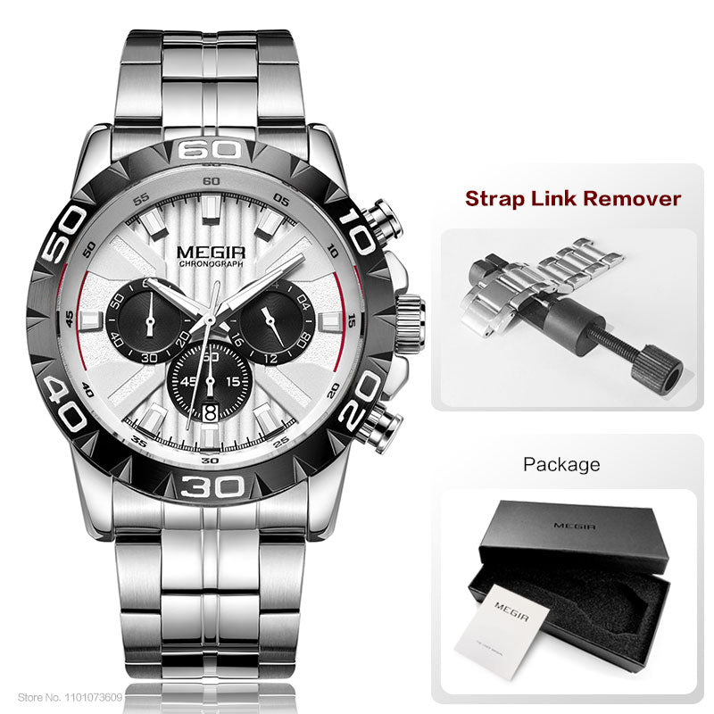 MEGIR 2087G Herren Business Chronograph 3BAR