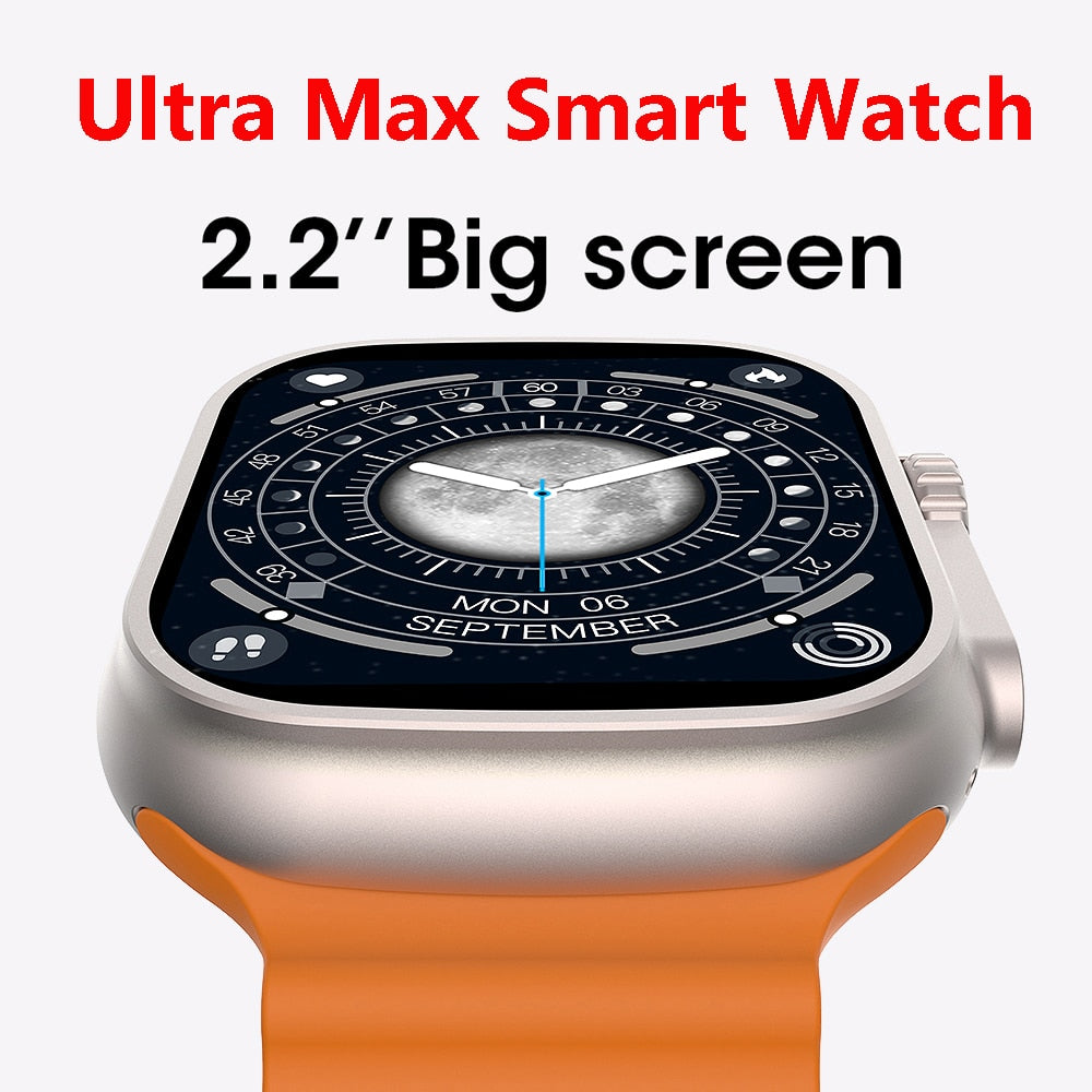 HANTOPER Ultra Max Herren Sport Smartwatch IWO Serie 8 2.2 Zoll Touchscreen IP68 Wasserdicht GPS Route Track