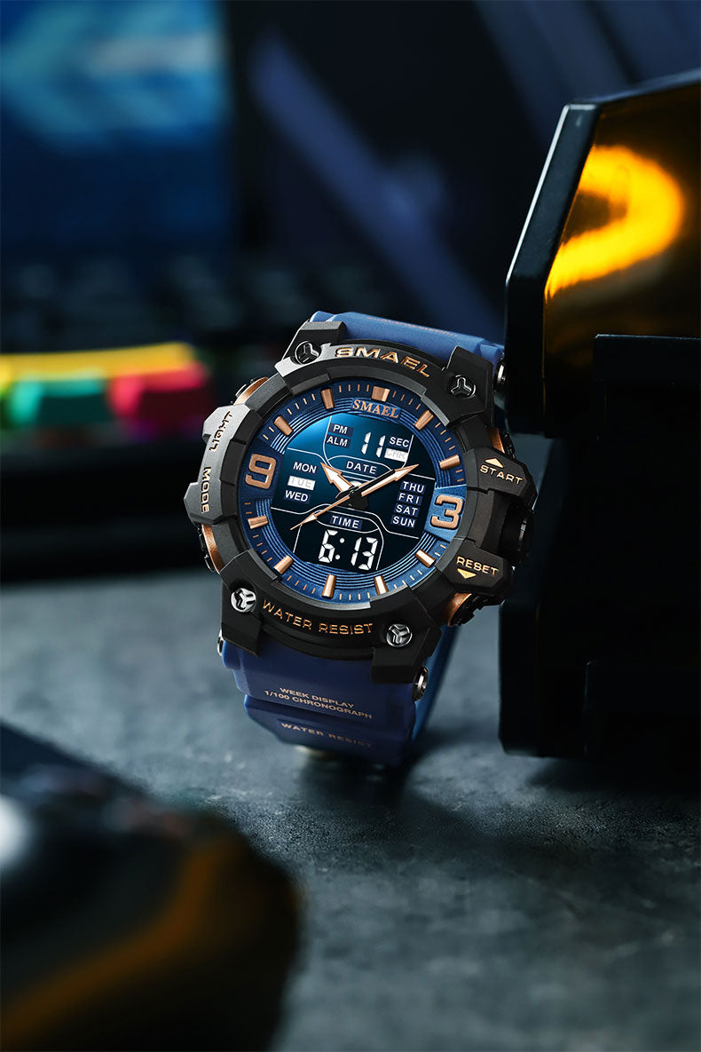 SMAEL SL-8049 Herren Sport-Chronograph 5ATM Dualanzeige