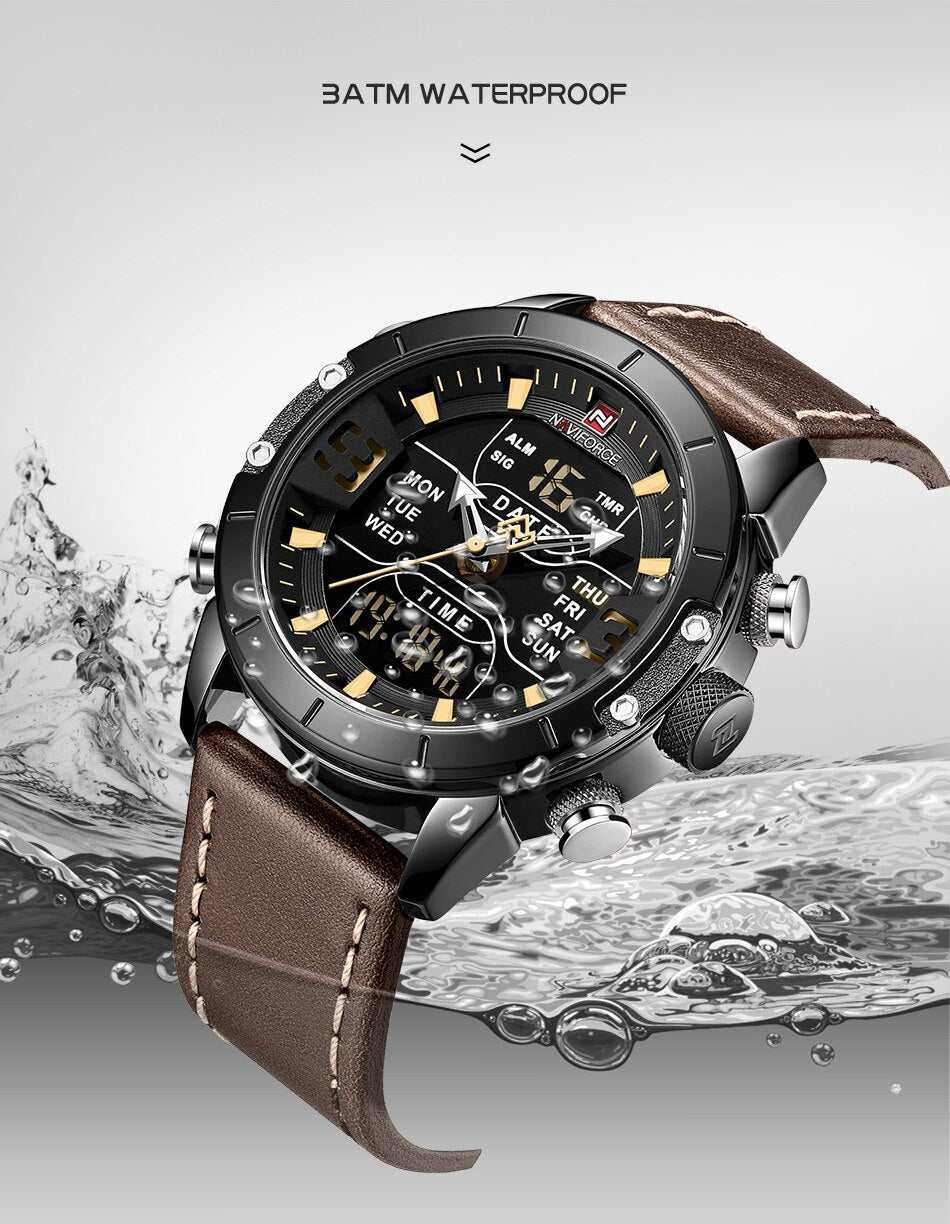 NAVIFORCE NF9153L-BY Herren Militär-Sport-Digitaluhr 3BAR