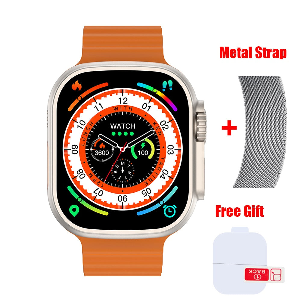 HANTOPER Ultra Max Herren Sport Smartwatch IWO Serie 8 2.2 Zoll Touchscreen IP68 Wasserdicht GPS Route Track