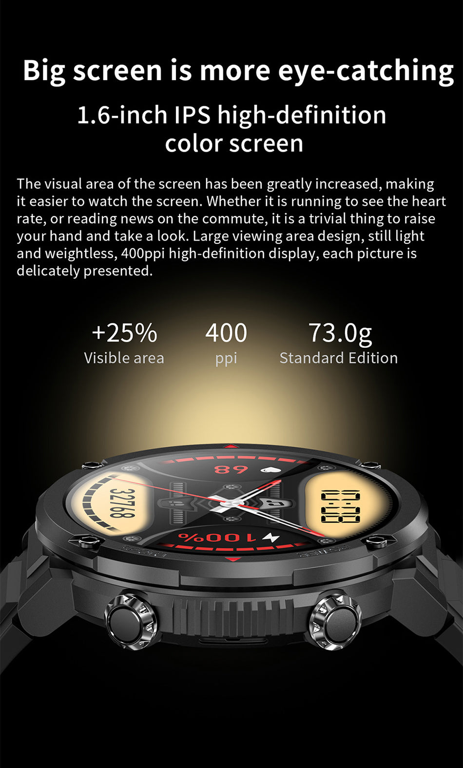 LIGE Sport Smartwatch IP68 Touchscreen Bluetooth 5,0