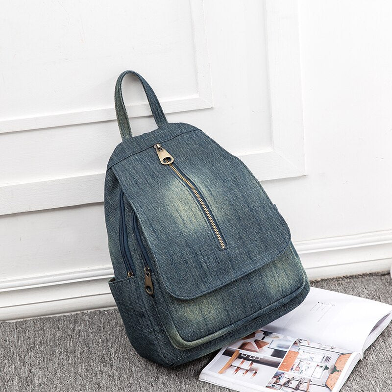 Annmouler Damen Jeans Rucksack