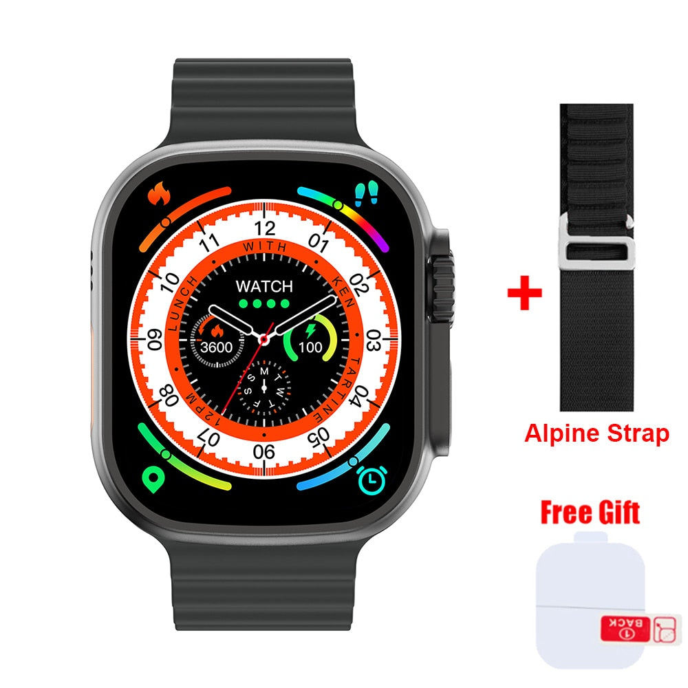 HANTOPER Ultra Max Herren Sport Smartwatch IWO Serie 8 2.2 Zoll Touchscreen IP68 Wasserdicht GPS Route Track