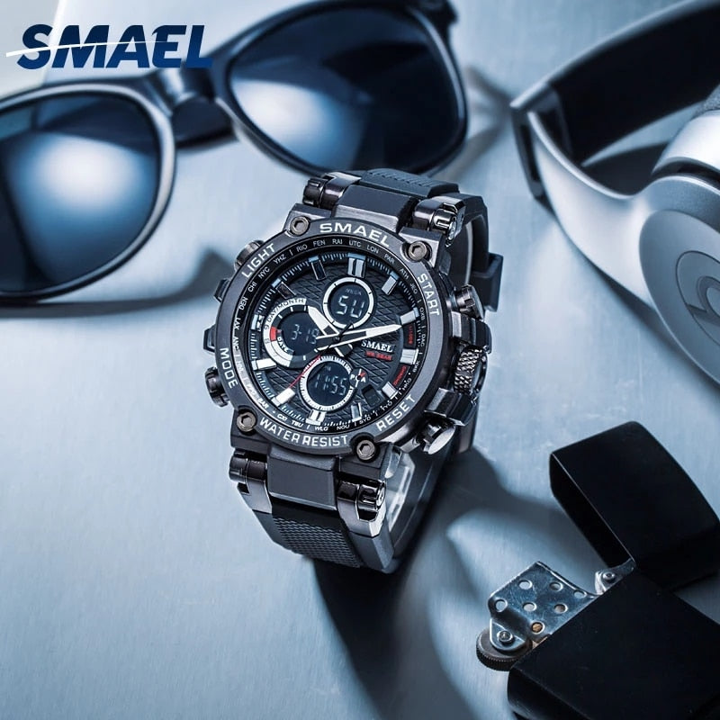 SMAEL SL-1803 Herren Sport-Chronograph 5ATM Dualanzeige