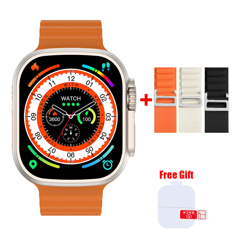 HANTOPER Ultra Max Herren Sport Smartwatch IWO Serie 8 2.2 Zoll Touchscreen IP68 Wasserdicht GPS Route Track