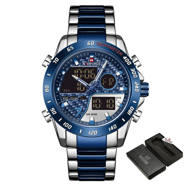 NAVIFORCE NF9171 Herren Militär Chronograph 3BAR Hardlex