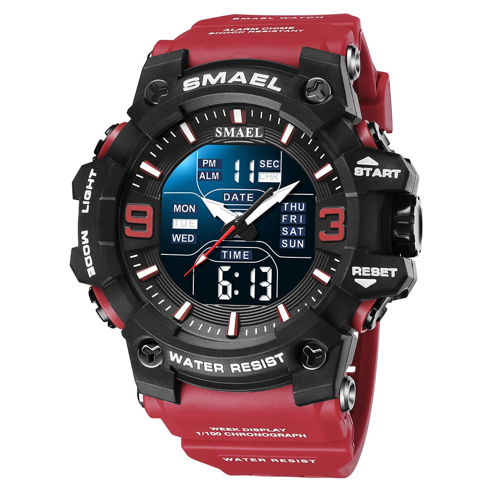 SMAEL SL-8049 Herren Sport-Chronograph 5ATM Dualanzeige