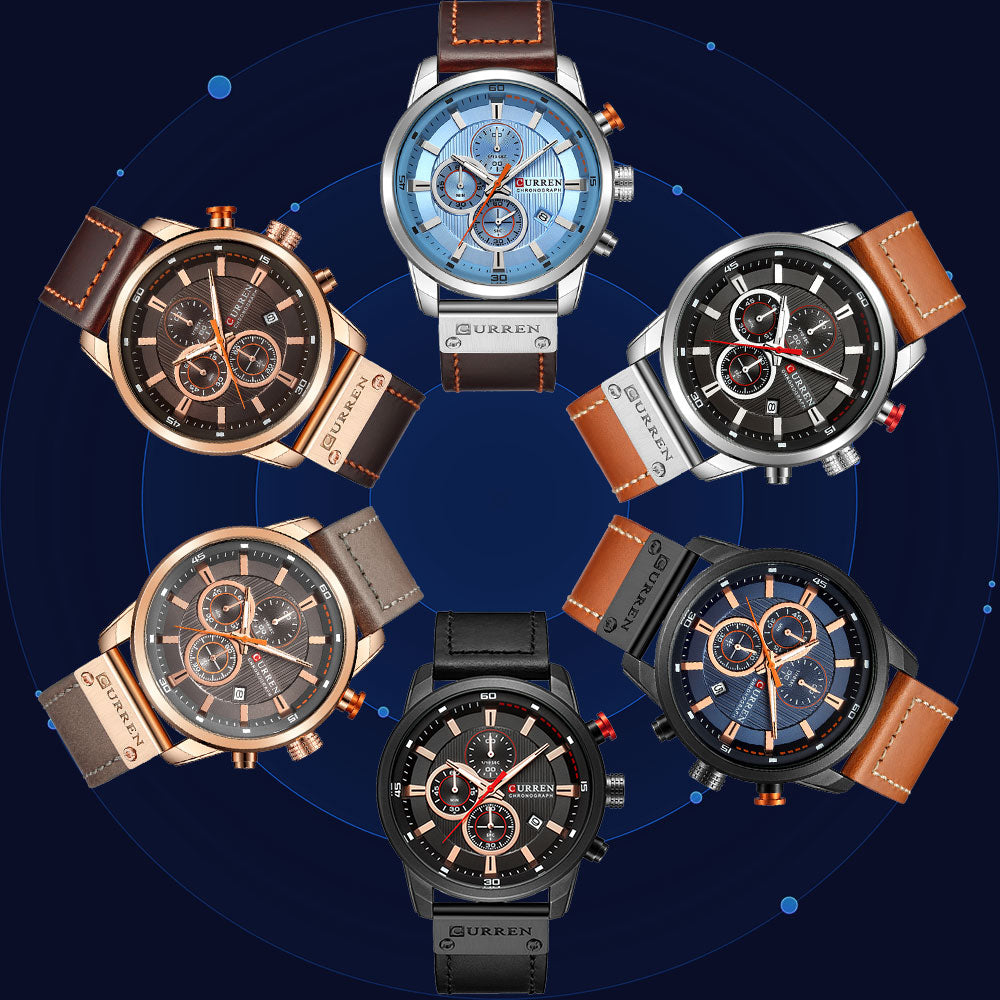 CURREN 8291 Herren Chronograph 3ATM Hardlex