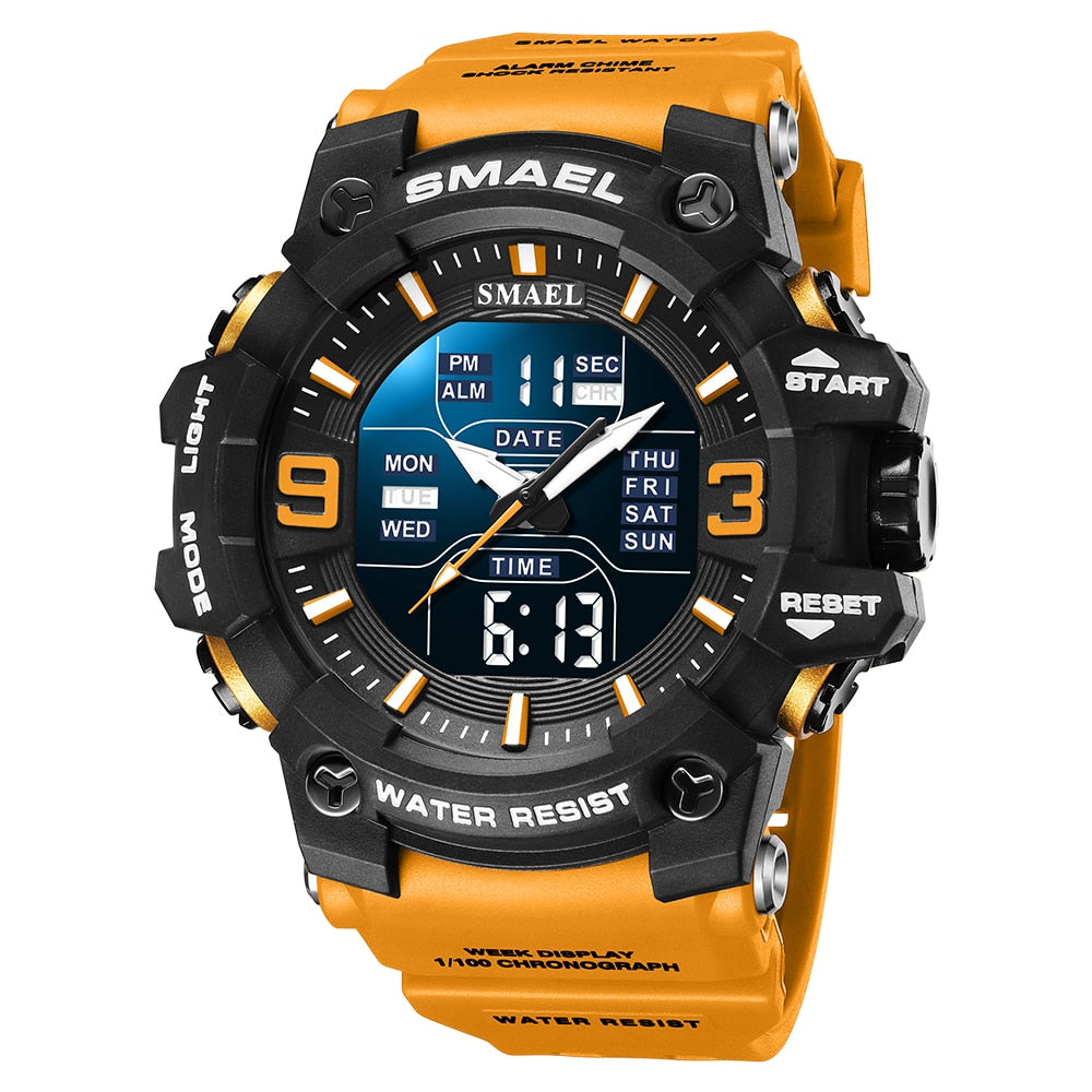 SMAEL SL-8049 Herren Sport-Chronograph 5ATM Dualanzeige