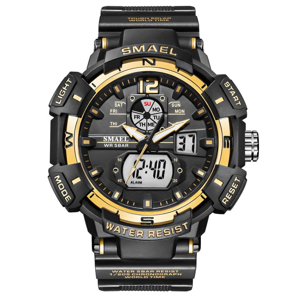 SMAEL SL-1376 Herren Sport-Uhr 3BAR Dualanzeige