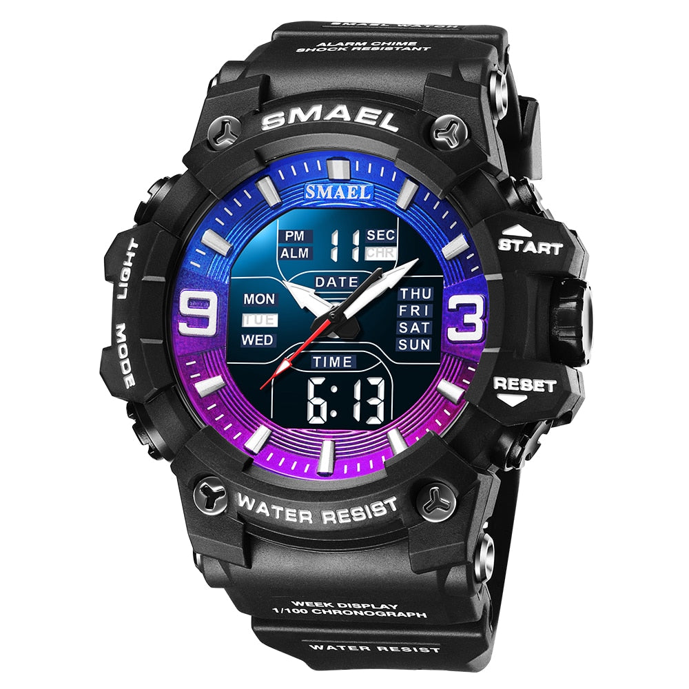SMAEL SL-8049 Herren Sport-Chronograph 5ATM Dualanzeige