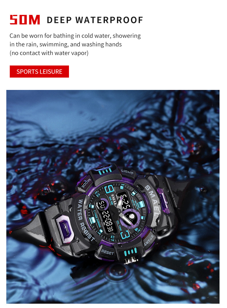 SMAEL SL-8063 Herren Sport-Uhr 5ATM Dualanzeige