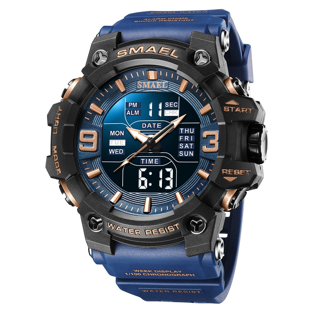 SMAEL SL-8049 Herren Sport-Chronograph 5ATM Dualanzeige