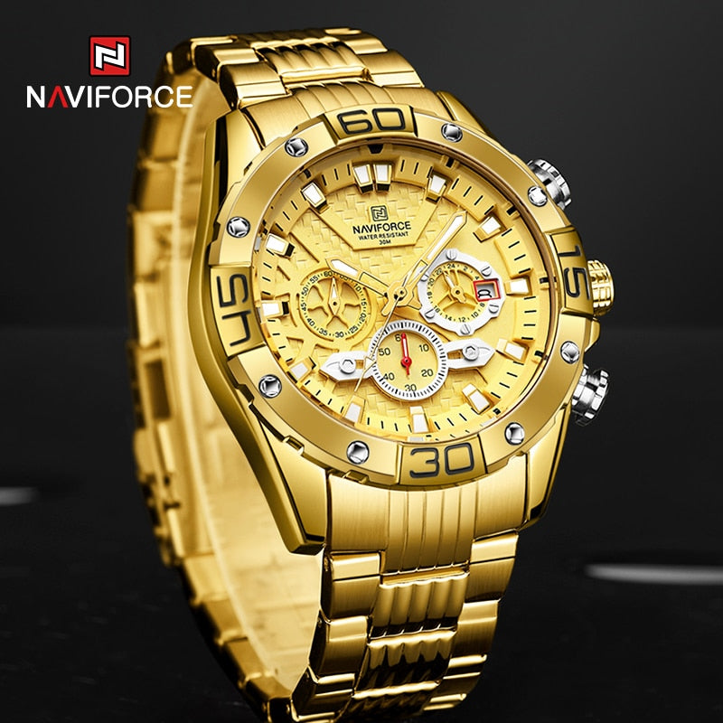 NAVIFORCE NF8019 Herren Multifunktion Chronograph 3BAR